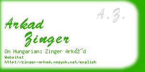 arkad zinger business card
